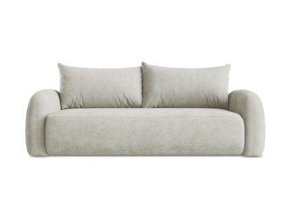 Canapé 3 Places Convertible Hale En Tissu Chenille Perle