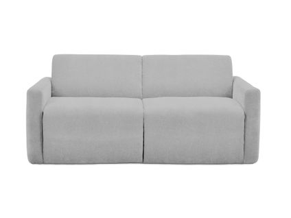 Canapé 3 Places Convertible Holo En Tissu Bouclette Argent