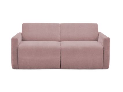 Canapé 3 Places Convertible Holo En Tissu Bouclette Rose Sourd