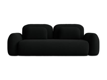 Canapé 3 Places Convertible Lohi En Tissu Bouclette Noir