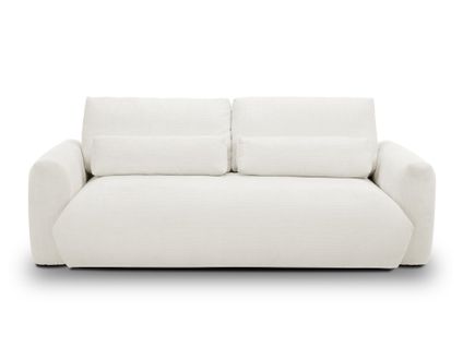 Canapé 3 Places Miki En Tissu Chenille Blanc