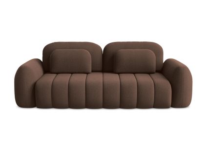Canapé 3 Places Convertible Pele En Tissu Bouclette Taupe