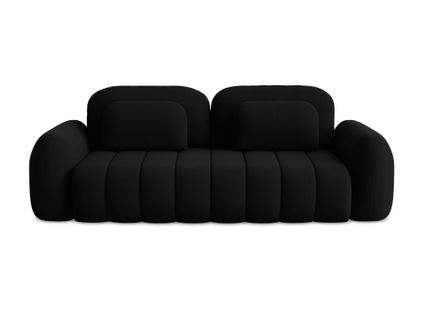 Canapé 3 Places Convertible Pele En Tissu Bouclette Noir
