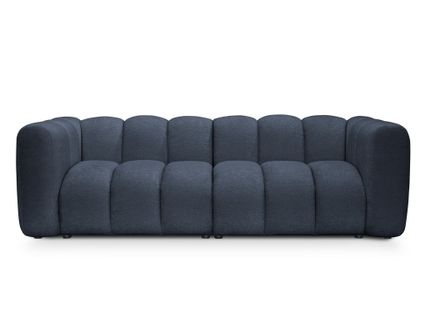 Canapé Modulable 3 Places Maka En Tissu Chenille Bleu