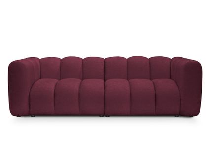 Canapé Modulable 3 Places Maka En Tissu Chenille Bourgogne