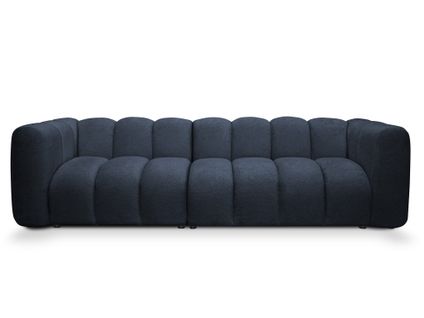 Canapé Modulable 4 Places Maka En Tissu Chenille Bleu