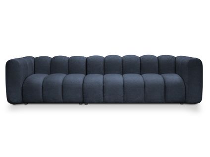 Canapé Modulable 5 Places Maka En Tissu Chenille Bleu