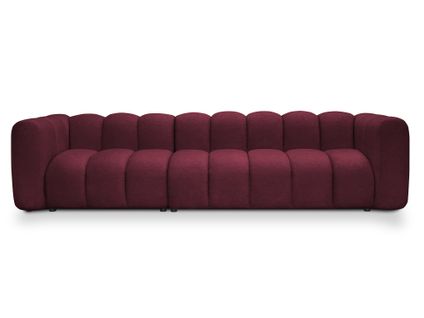 Canapé Modulable 5 Places Maka En Tissu Chenille Bourgogne