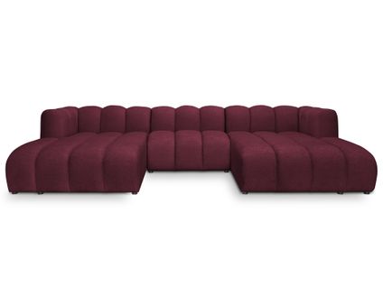 Canapé Panoramique 4 Places Modulaire Maka En Tissu Chenille Bourgogne