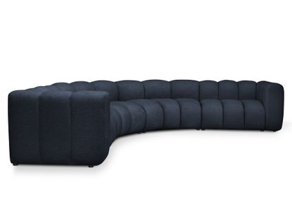 Canapé Modulable 5 Places Maka En Tissu Chenille Bleu