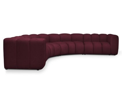Canapé Modulable 5 Places Maka En Tissu Chenille Bourgogne