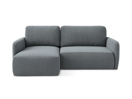 Canapé D’angle 2 Places Gauche Convertible Lilo En Tissu Texturé Jeans