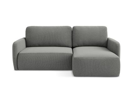Canapé D'angle Droit Convertible Lilo En Tissu Texturé Gris