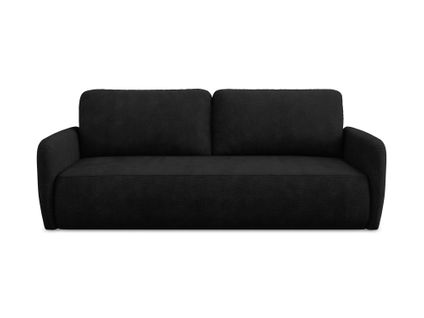 Canapé 3 Places Convertible Lilo En Tissu Chenille Noir