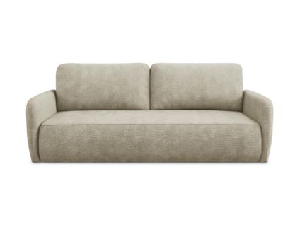 Canapé 3 Places Convertible Lilo En Tissu Chenille Beige