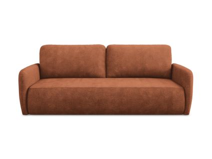 Canapé 3 Places Convertible Lilo En Tissu Chenille Terre Cuite
