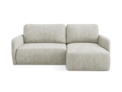 Canapé D'angle Droit Convertible Lilo En Tissu Chenille Perle