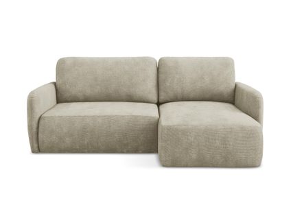 Canapé D'angle Droit Convertible Lilo En Tissu Chenille Beige