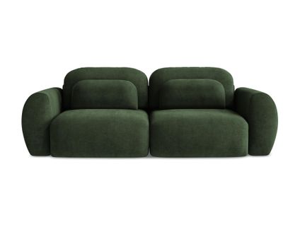 Canapé 3 Places Convertible Kini En Tissu Chenille Vert