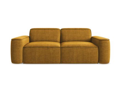 Canapé Modulable 3 Places Omao En Tissu Texturé Moutarde