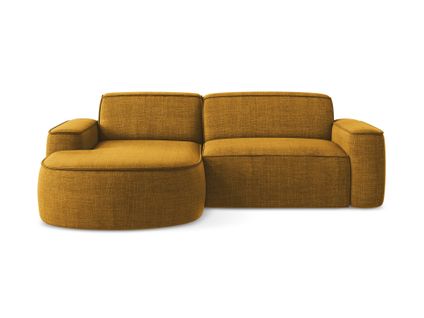 Canapé D'angle 2,5 Places Modulaire Gauche Omao En Tissu Texturé Moutarde