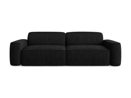 Canapé Modulable 4 Places Omao En Tissu Chenille Noir