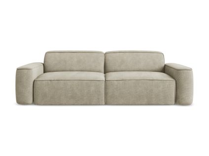 Canapé Modulable 4 Places Omao En Tissu Chenille Beige