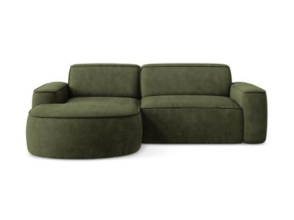 Canapé D'angle 2,5 Places Modulaire Gauche Omao En Tissu Chenille Olive