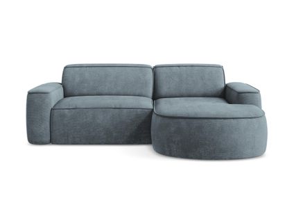 Canapé D'angle 2,5 Places Modulaire Droit Omao En Tissu Chenille Jeans