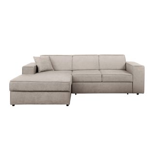 Canapé D'angle Convertible Pedro L, 267 Cm, Marron Clair, Côté Gauche