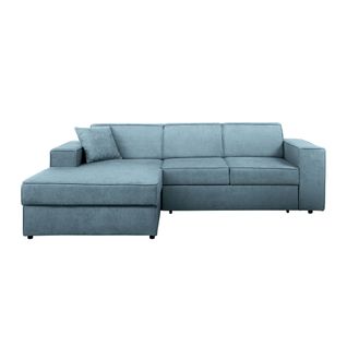 Canapé D'angle Convertible Pedro L, 267 Cm, Bleu Clair, Côté Gauche