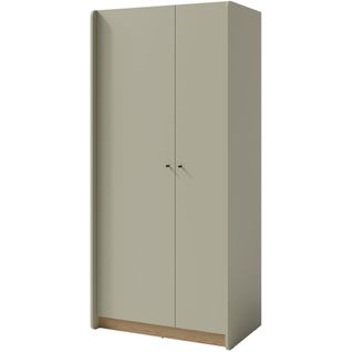 Armoire Alex, 2 Portes, 90×195 Cm, Avec Tringle à Vêtements Et 8 Étagères, Couleur : Eucalyptus