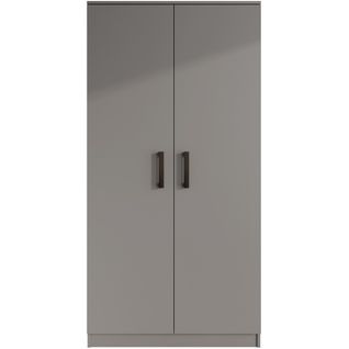 Armoire Trend 2 Portes 90 Cm Graphite  – Penderie, 5 Étagères