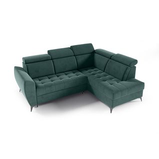 Canapé D’angle Aurora II Convertible Avec Coffre - Ottomane Droit - Vert Foncé