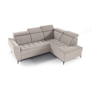 Canapé D’angle Aurora II Convertible Avec Coffre - Ottomane Droit - Beige