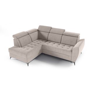 Canapé D’angle Aurora II Convertible Avec Coffre - Ottomane Gauche - Beige