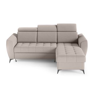 Canapé D’angle Aurora I Convertible Avec Appuie-têtes Réglables - Beige