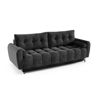 Canapé 3 Places Convertible Malaga, Noir
