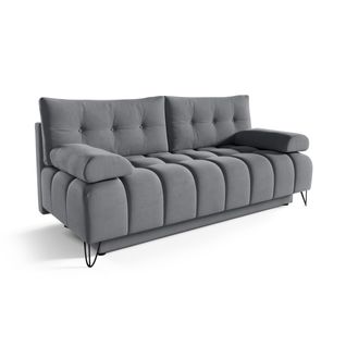 Canapé 3 Places Convertible Bergen, Gris Foncé