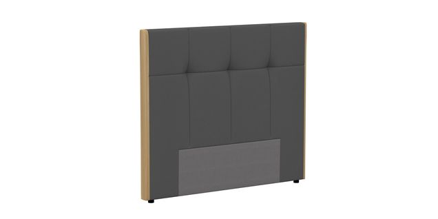 Tête de lit PU L.140 cm CLOE gris et imitation bois