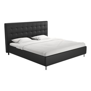 Lit 180x200 cm JAPP 2 polyuréthane noir