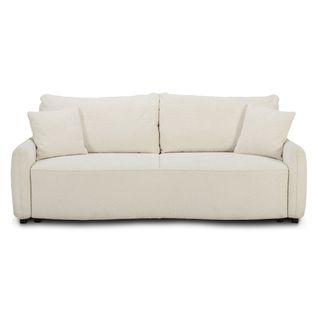 Canapé convertible 3 places BOLERO tissu bouclette beige