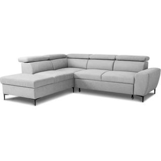 Canapé D'angle Convertible Réversible Avec Coffre - 5 Places - Kasimir - Tissu Gris - 258x79/98x219