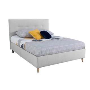 Lit 140x190 cm JAPP tissu gris