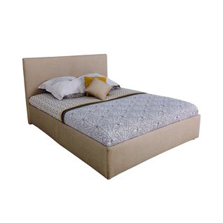 Lit coffre 140x190 cm JAPP tissu bouclette ocre