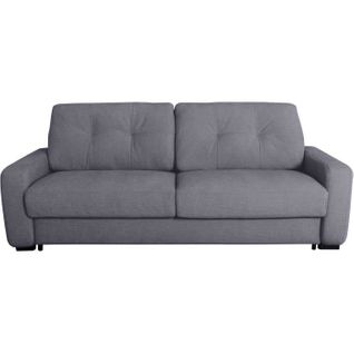 Canapé Convertible Express - 2/3 Places - Soa - Tissu Gauffré - Gris Souris - Matelas 15 Cm - 195 X