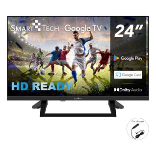Téléviseur LED HD 24" (60 Cm) Smart TV Google 24hg01vc Chargeur De Véhicule 12v Fourni, HDMI, USB