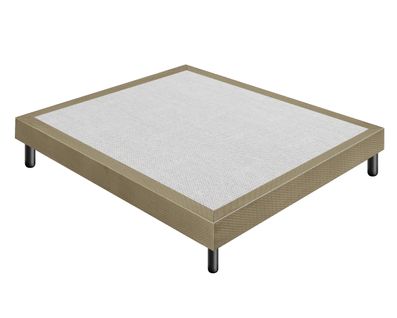 Sommier 160x200 Tapissier Déco Couleur Taupe Resistant Jusqu'à 120 Kg Par Personne