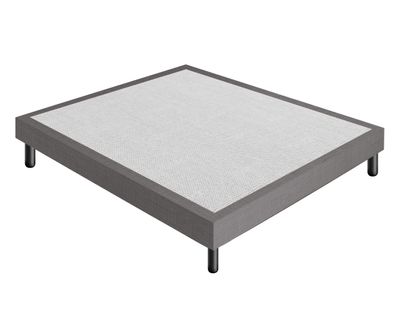 Sommier 140x190 Tapissier Déco Couleur Gris Resistant Jusqu'à 120 Kg Par Personne