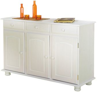 Bahut Bas Livio Teinté Blanc, Dim : 43 X 130 X 87 Cm